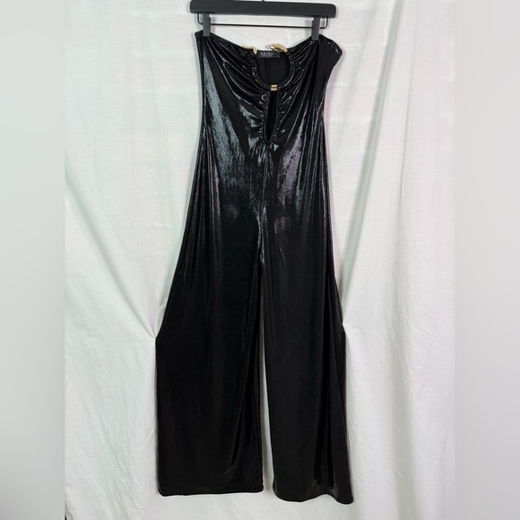 Akira Just A Feeling Slinky Black Jumpsuit Snake Ring Strapless NEW NWT Lg - Picture 4 of 9